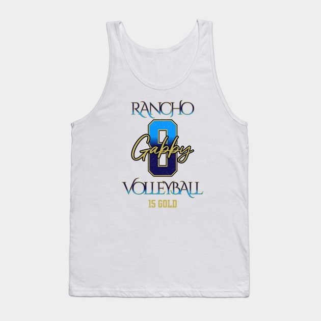 Gabby #8 Rancho VB (15 Gold) - White Tank Top by Rancho Family Merch